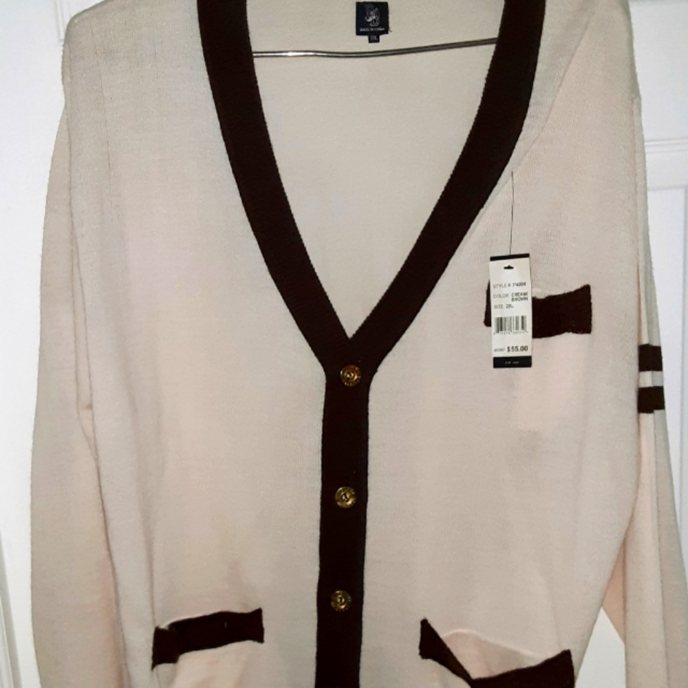 Brooklyn Basement Preppy Cardigan Knit Sweater 2XL